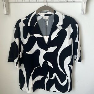 Black and White Blouse